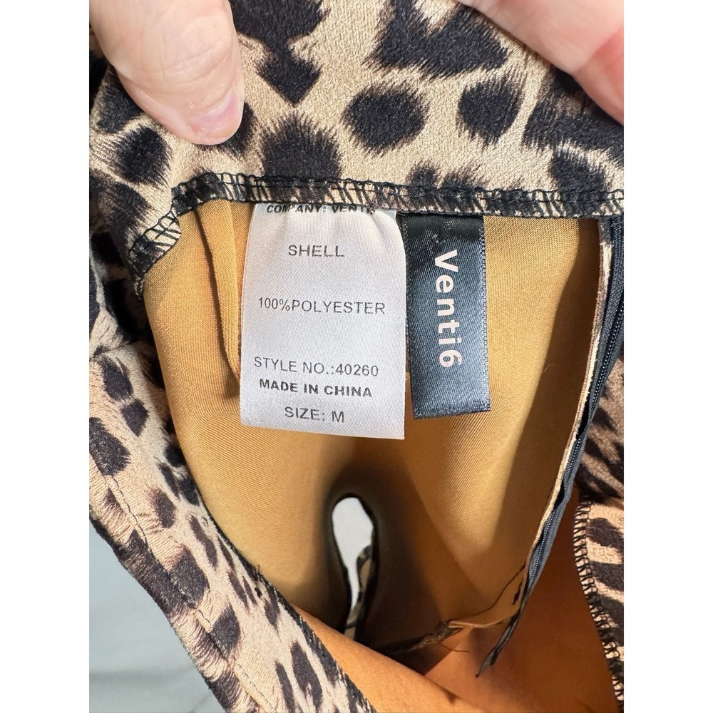 Venti6 - Mini Skirt Leopard Print Bodycon - Brown - M - Womens - Picture 3 of 4